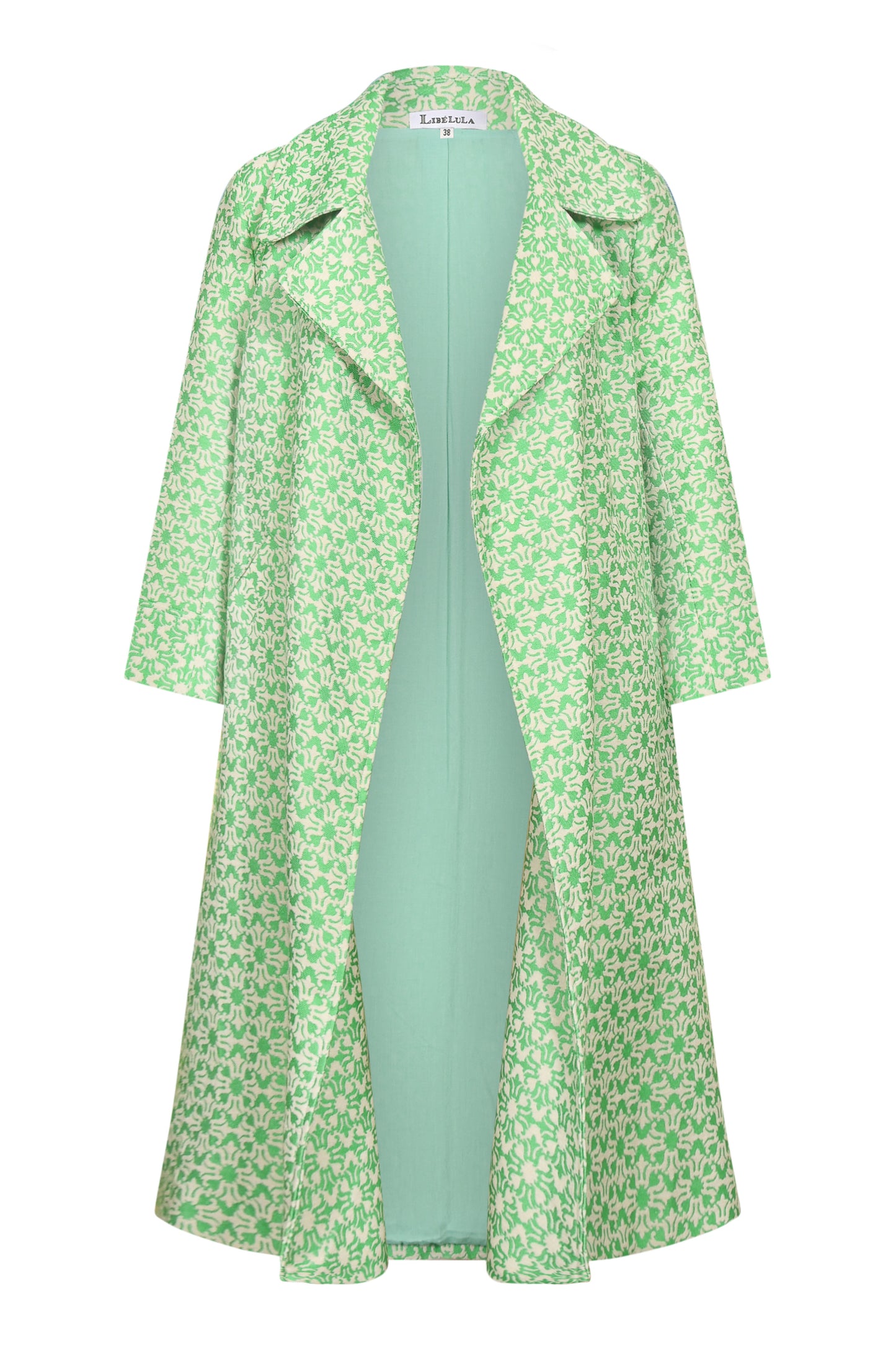 WOOLHAMPTON COAT | GREEN & WHITE WEAVE