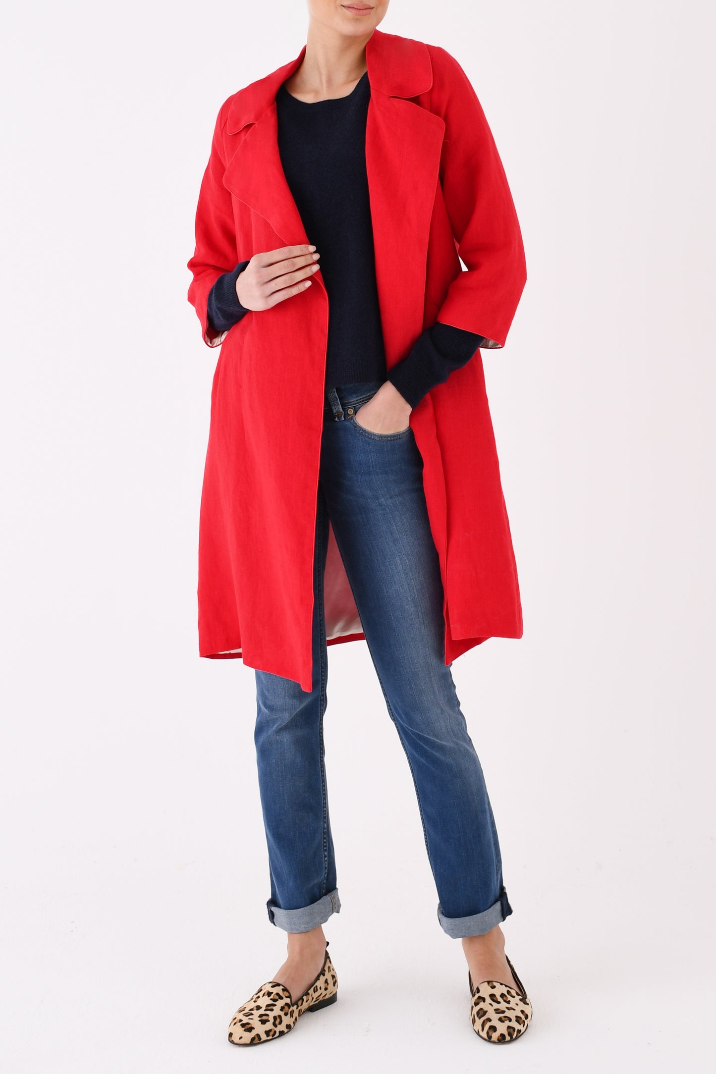 WOOLHAMPTON COAT | RED LINEN