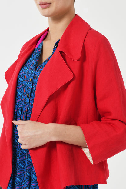 WOOLHAMPTON JACKET | RED LINEN