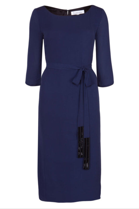 ALBERTA DRESS | NAVY SILK