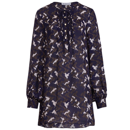 LONG BOTHWAY TOP | HUMMINGBIRD PRINT