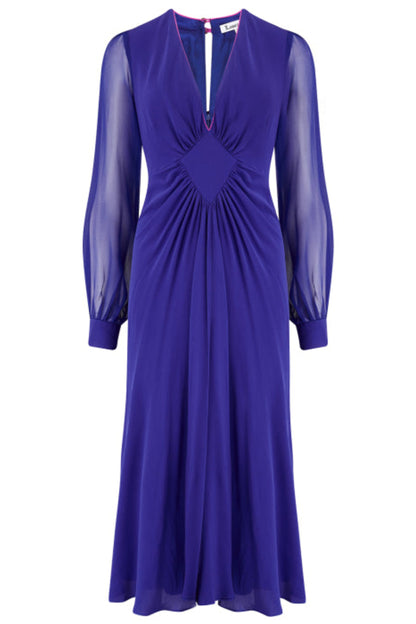 JESSIE DRESS | INDIGO SILK GEORGETTE