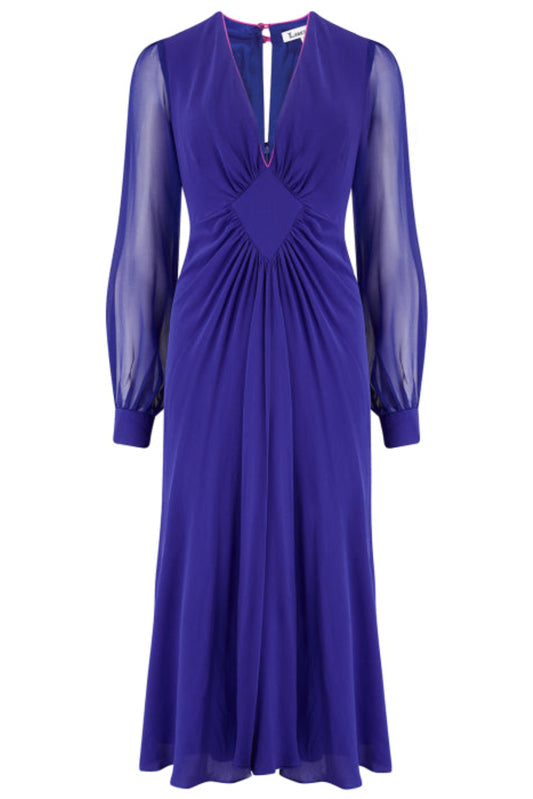 JESSIE DRESS | INDIGO SILK GEORGETTE