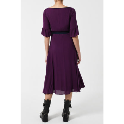 MIDI BEAROB DRESS | AUBERGINE RAYON
