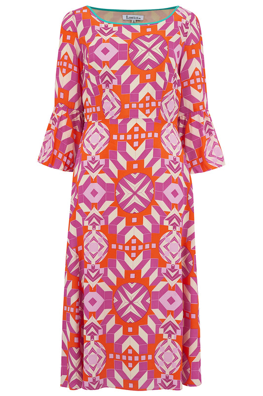 BEAROB DRESS | PINK GEOMETRIC PRINT