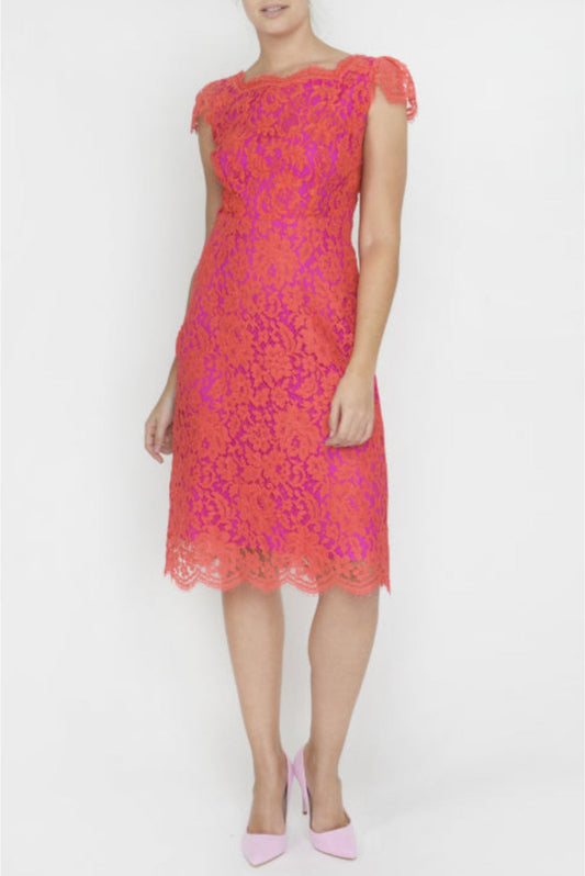 BEATIL DRESS SS | ORANGE LACE
