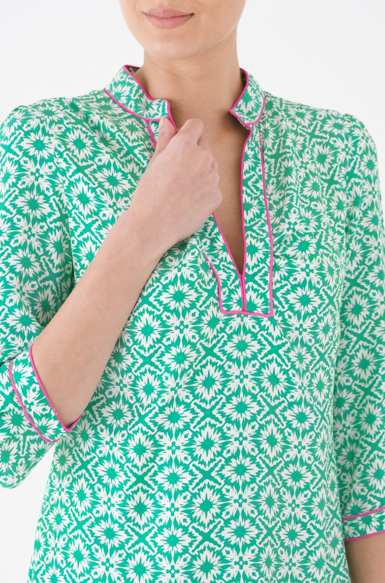 BEACH DRESS | GREEN XOX PRINT