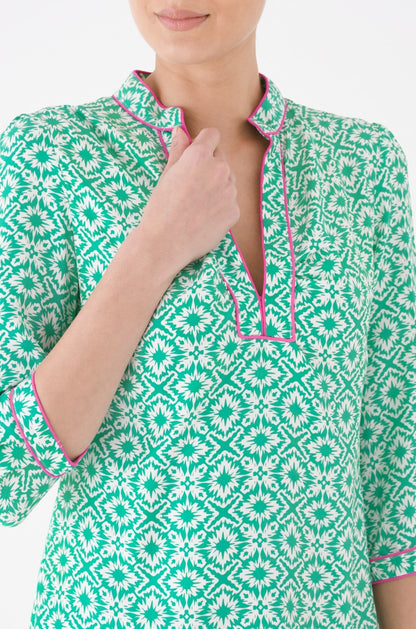 BEACH DRESS | GREEN XOX PRINT