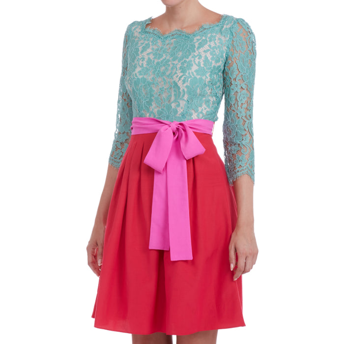 BEATRIX DRESS | LACE & SILK MIX