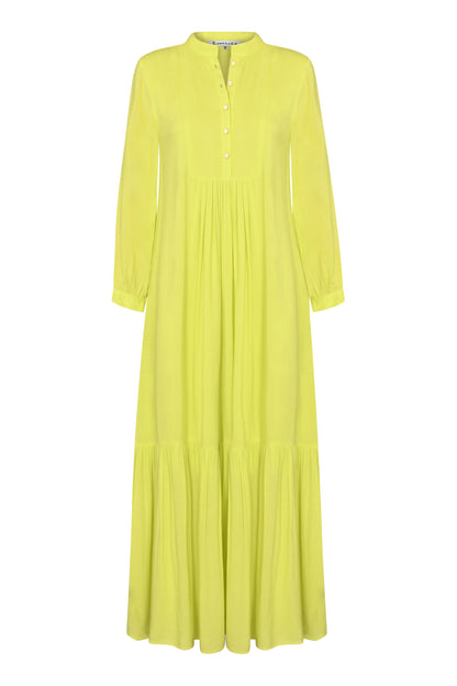 CLAUDE DRESS | LIME RAYON