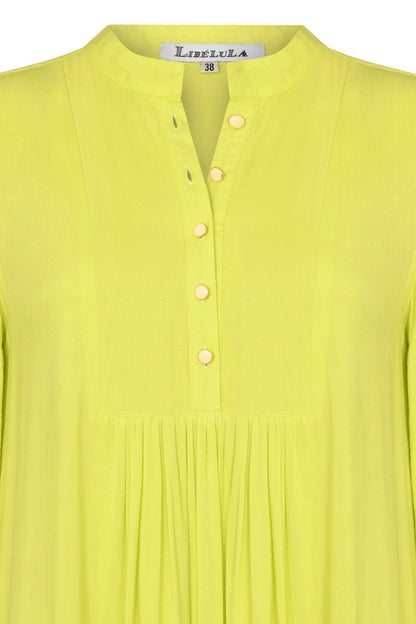 CLAUDE DRESS | LIME RAYON