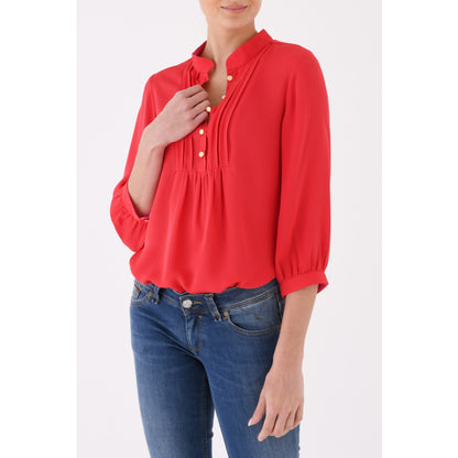 DELPHINE TOP | RED SILK GEORGETTE