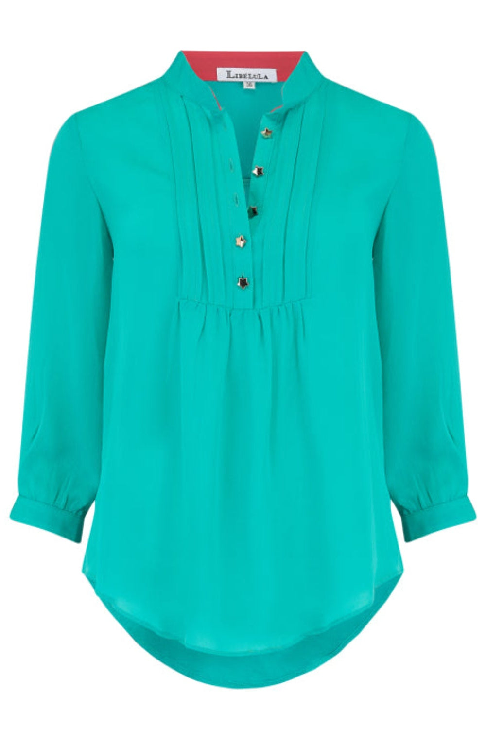 DELPHINE TOP | TURQUOISE SILK GEORGETTE