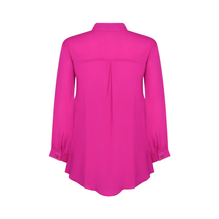 DELPHINE TOP | DEEP PINK SILK GEORGETTE