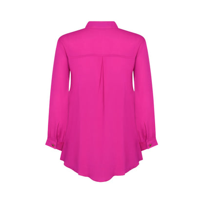 DELPHINE TOP | DEEP PINK SILK GEORGETTE
