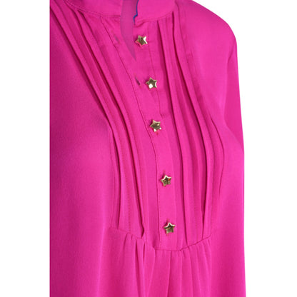DELPHINE TOP | DEEP PINK SILK GEORGETTE