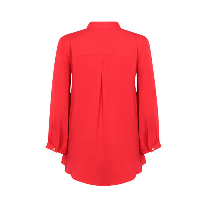 DELPHINE TOP | RED SILK GEORGETTE