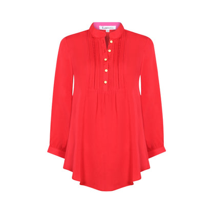 DELPHINE TOP | RED SILK GEORGETTE