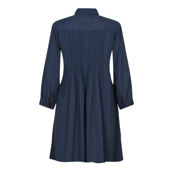 ISLA SHIRT DRESS | NAVY CHECKED COTTON