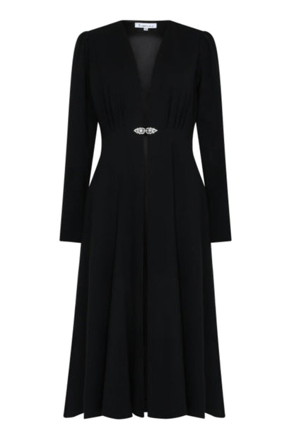 NEW DULWICH COAT | BLACK WOOL CREPE