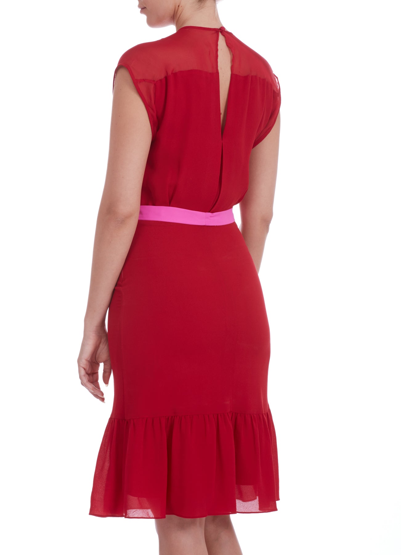 FLORA DRESS | RED SILK GEORGETTE