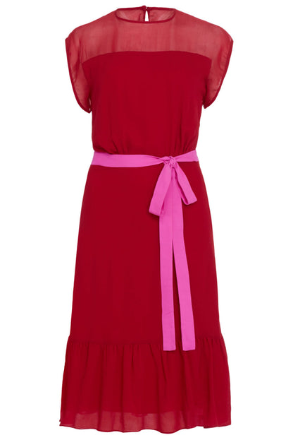 FLORA DRESS | RED SILK GEORGETTE