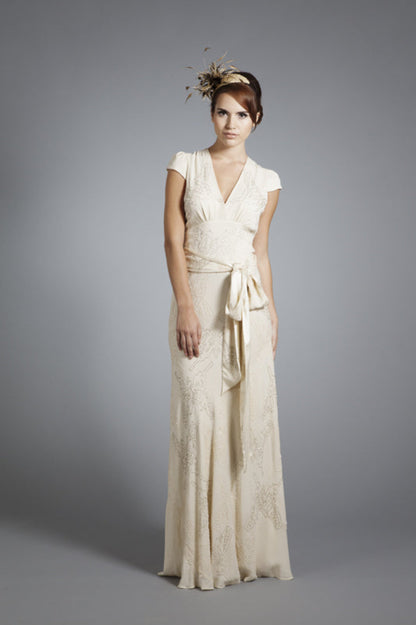 BRIDAL | LONG POPPY DRESS BUTTERFLY BEADING