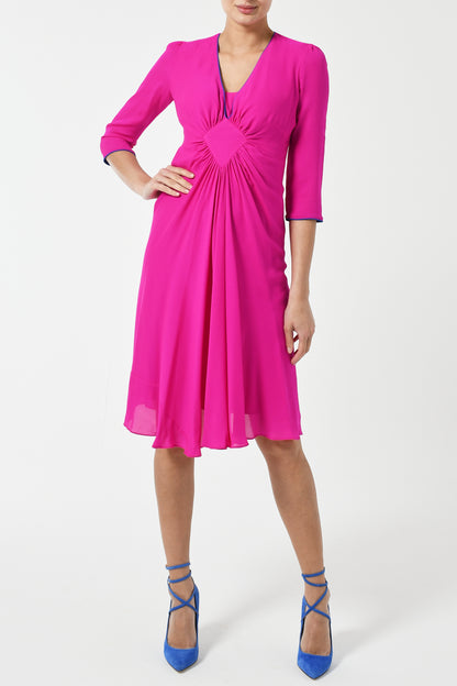 JESSIE DRESS | HOT PINK SILK GEORGETTE