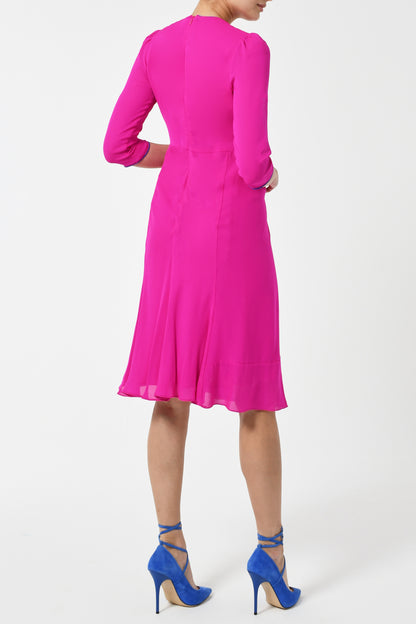 JESSIE DRESS | HOT PINK SILK GEORGETTE