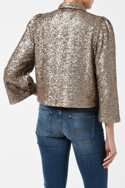 LAURA JACKET | PALE GOLD SEQUINS