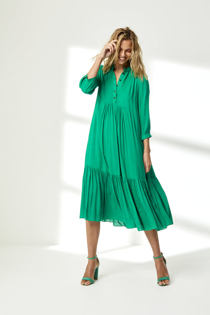 CLAUDE DRESS | BRIGHT GREEN RAYON