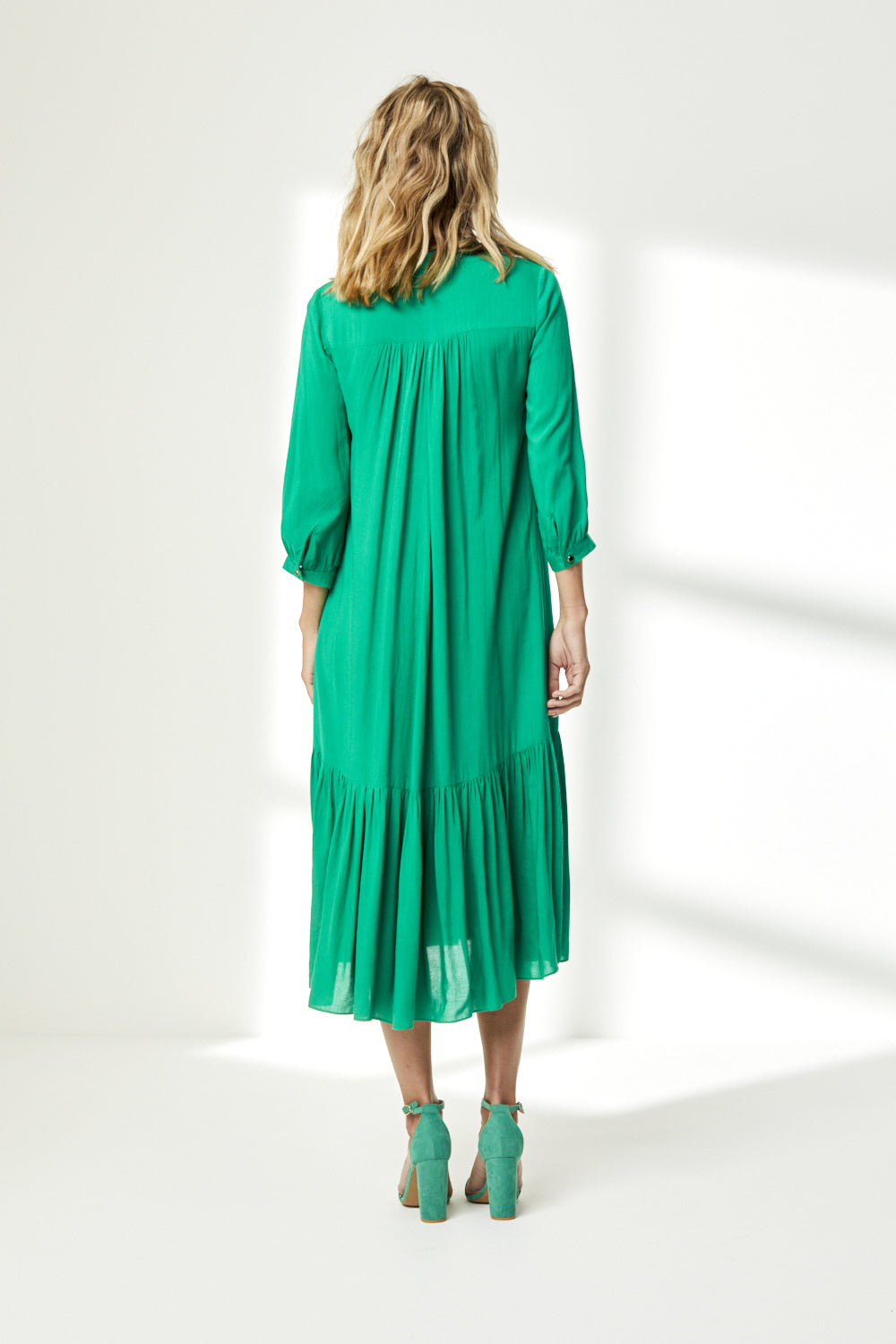CLAUDE DRESS | BRIGHT GREEN RAYON