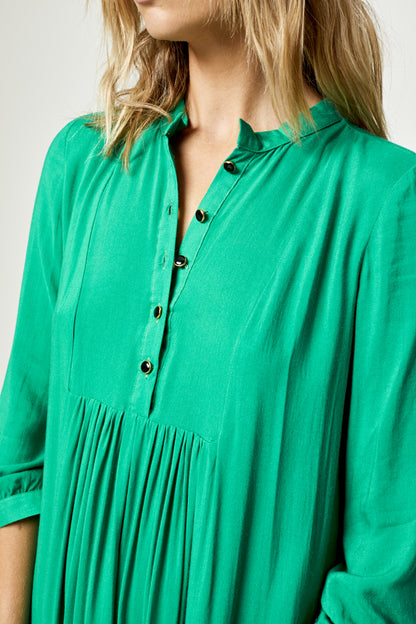 CLAUDE DRESS | BRIGHT GREEN RAYON