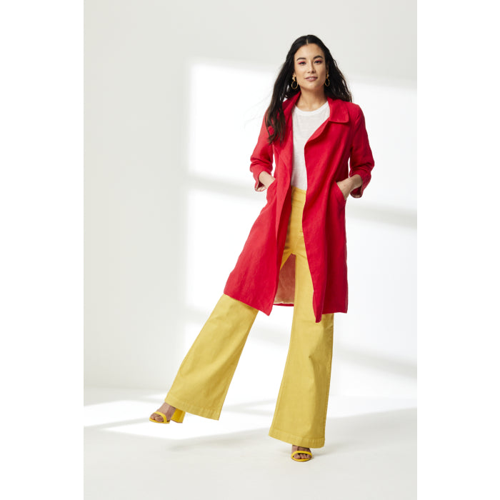 WOOLHAMPTON COAT | RED LINEN