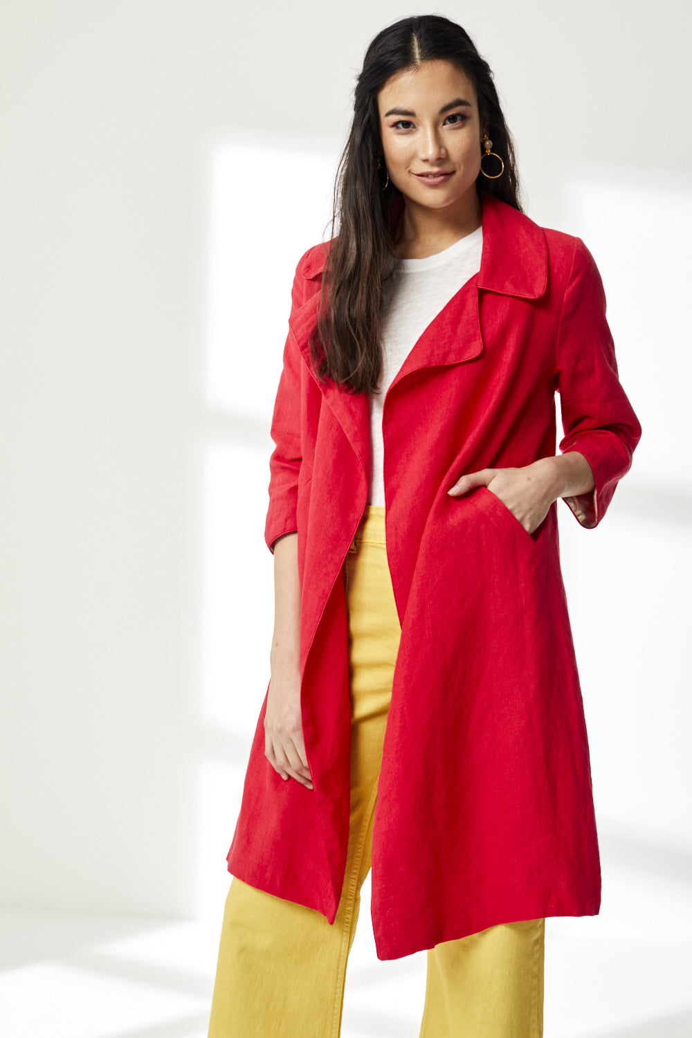 WOOLHAMPTON COAT | RED LINEN