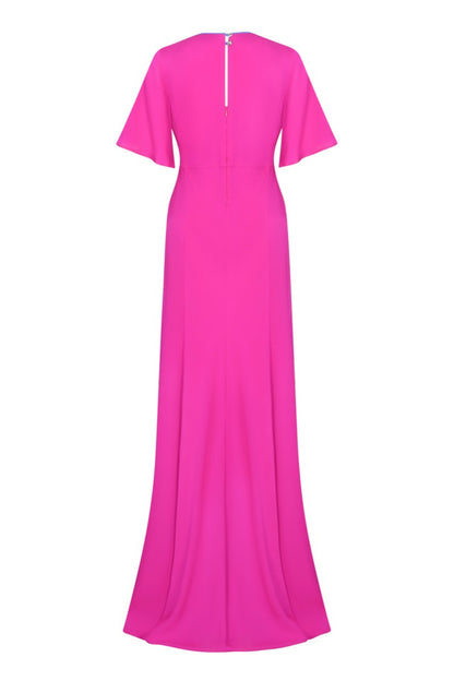 LONG JESSIE DRESS | HOT PINK SILK GEORGETTE