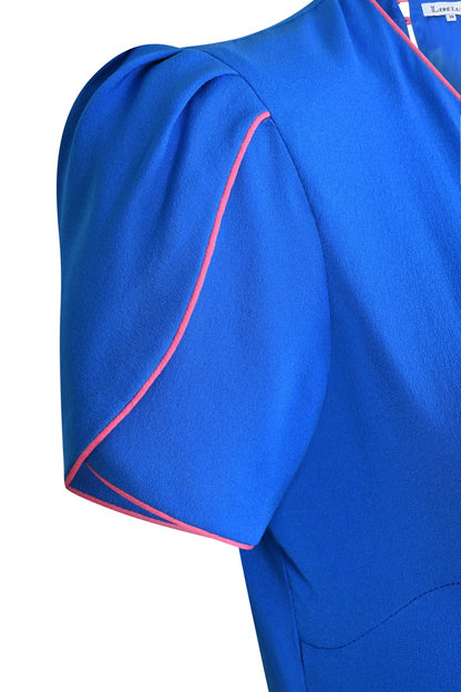 LONG JESSIE DRESS | BRIGHT BLUE SILK GEORGETTE