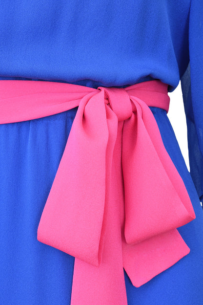 LONG VOJO DRESS | BLUE SILK