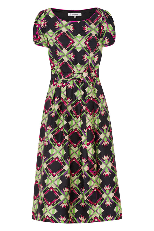 LONGER BEATRIX DRESS | REFRACTION PRINT