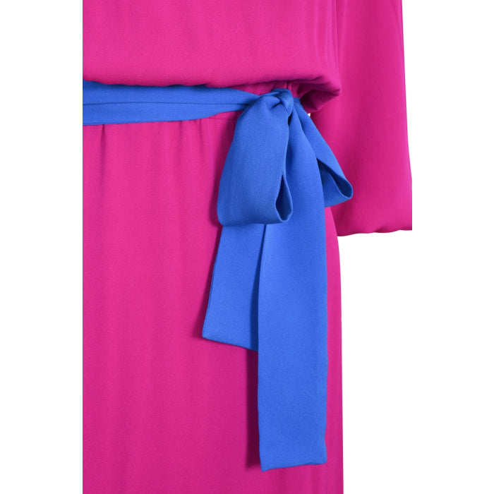 MIDI JOJO DRESS | HOT PINK SILK