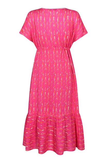 MIDI VIOLET DRESS | SHARD PRINT