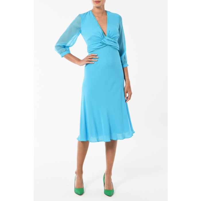MILLIE DRESS | SUNNY BLUE SILK GEORGETTE