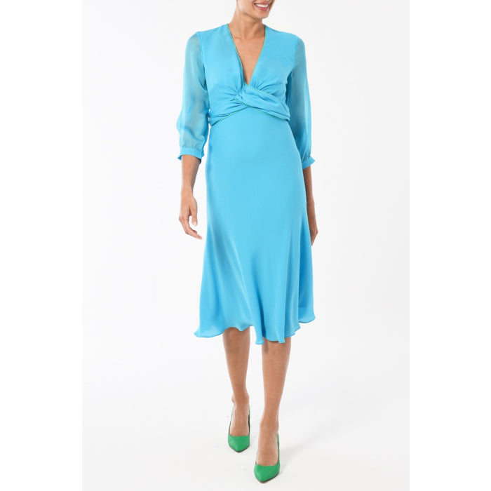 MILLIE DRESS | SUNNY BLUE SILK GEORGETTE