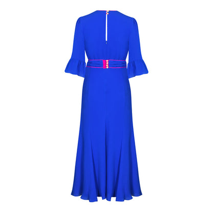 MILLIE DRESS | BRIGHT BLUE SILK GEORGETTE