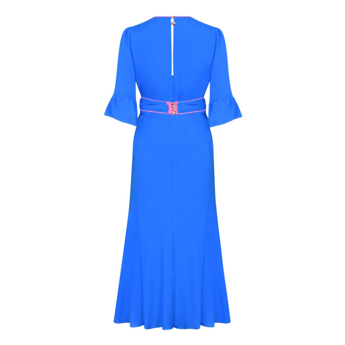 MILLIE DRESS | BRIGHT LIGHT BLUE SILK GEORGETTE