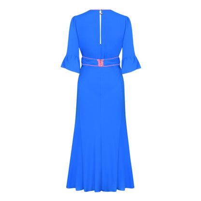 MILLIE DRESS | BRIGHT LIGHT BLUE SILK GEORGETTE