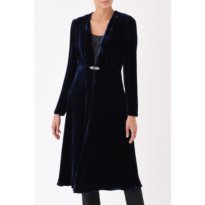 NEW DULWICH COAT | NAVY VELVET