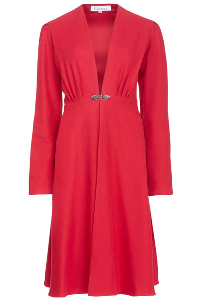 DULWICH COAT | CRIMSON SILK TWILL