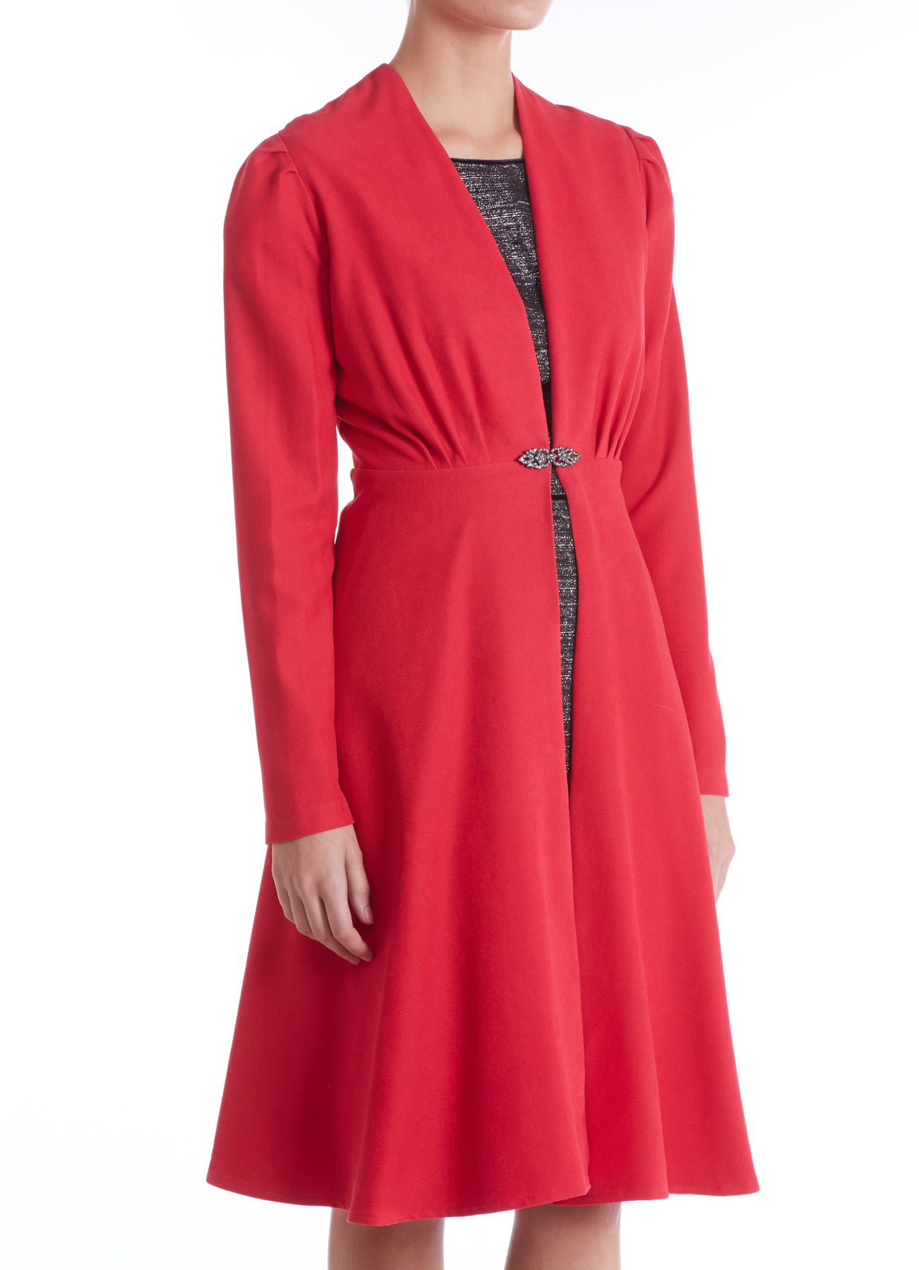 DULWICH COAT | CRIMSON SILK TWILL