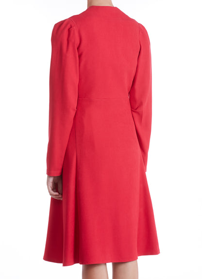 DULWICH COAT | CRIMSON SILK TWILL